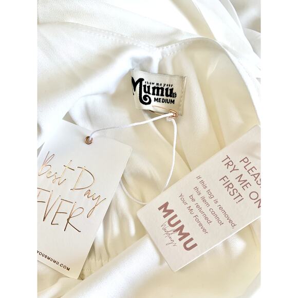 Show Me Your Mumu Kendall Maxi Bridal Dress Wedding Cake Chiffon M NWT - Picture 5 of 7